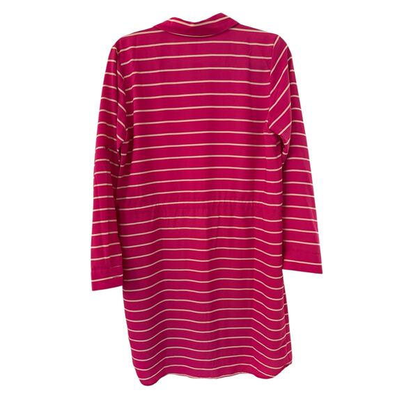 Collective Concepts Pink Striped Button Front Shirt Dress with Tie Waist M - Picture 8 of 8